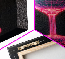 Carregar imagem no visualizador da galeria, 3D Pink Cocktail Wall Art, Pink Wall Decor, 3D Art, Vibrant Art, Minimalist Print, Wall Decor, Canvas Print, Wall Art, Framed Canvas