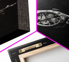 Cargar imagen en el visor de la galería, Classic Wrist Watch Wall Art, Watch Art, Watch Face, Black And White, Minimalist Print, Wall Decor, Canvas Print, Wall Art, Framed Canvas