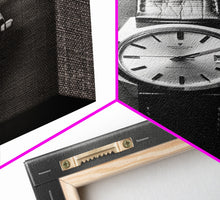 Load image into Gallery viewer, Classic Wrist Watch Wall Art, Watch Art, Watch Face, Black And White, Minimalist Print, Wall Decor, Canvas Print, Wall Art, Framed Canvas