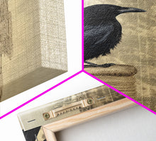 Load image into Gallery viewer, Black Bird Wall Art, Crow Wall Decor, Animal Wall Art, Nature Print, Modern Print, Wall Decor, Canvas Print, Wall Art, Framed Canvas