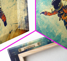 Load image into Gallery viewer, Astronaut In Space Wall Decor, Galaxy Wall Art, Outer Space Wall Art, Panoramic Wall Decor, Canvas Print, Wall Art, Framed Canvas Art