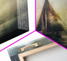 Carregar imagem no visualizador da galeria, Abstract Sailboat Wall Decor, Ocean Wall Art, Seascape, Storm Wall Decor, Panoramic Wall Decor, Canvas Print, Wall Art, Framed Canvas Art