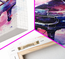 Load image into Gallery viewer, Grand Piano Wall Art, Musical Instrument Print, Studio Art, Framed Canvas Print, Piano Art, Baby Grand Piano
