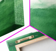 Load image into Gallery viewer, Emerald Green Rain Cloud Wall Art, Framed Canvas Or Poster Print, Abstract Art Print, Minimalist Wall Decor, Maximalist Decor, Dark Green