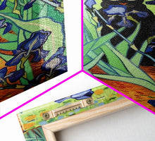 Load image into Gallery viewer, Funny Cat Print, Vincent Van Gogh Inspired Irises Black Cat Wall Art, Framed Canvas Print, Poster Art, Funny Gift, Home Decor Wall Art