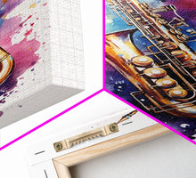 Load image into Gallery viewer, Bassett Horn Wall Art, Brass Instruments, Framed Canvas Print, Marching Band Gift, Musician Gift, Graduation Gift, Music Poster