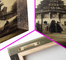 Load image into Gallery viewer, Incan Temple diagram art, canvas print, unique Mayan or Incan style temple diagram wall art, 1800s inca style wall art