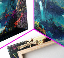 Carregar imagem no visualizador da galeria, Fantasy Forest Wall Art, Waterfalls, Forest Wall Art, Trees Wall Print, Panoramic Art, Wall Art, Canvas Art, Landscape Art, Gaming Wall Art
