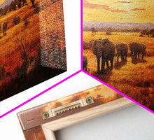 Load image into Gallery viewer, Elephant Wall Art, Animal Art, Safari Wall Art, Panoramic Art, Wall Art, Canvas Art, Landscape Art, Rustic Wall Decor, Military Gift, Prints