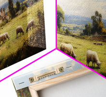 Load image into Gallery viewer, Countryside Painting, Sheep Wall Art, Farm Animals, Farm Art, Panoramic Art, Wall Art, Canvas Art, Landscape Art, Farmhouse Wall Art