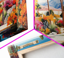 Load image into Gallery viewer, Desert Landscape Wall Art, Mountains Wall Print, Palm Trees Art, Panoramic Art, Wall Art, Canvas Art, Landscape Art, Modern House Art