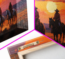 Load image into Gallery viewer, Cowboy Art, Horse Art, Western Wall Art, Panoramic Art, Wall Art, Canvas Art, Landscape Art, Western Wall Decor, First Home Gift, RV Decor