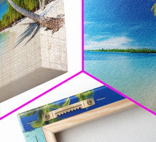 Load image into Gallery viewer, Beach Wall Art, Seashore Art, Palm Tree Wall Art, Panoramic Art, Wall Art, Canvas Art, Landscape Art, Landscape Print, Beach House Wall Art