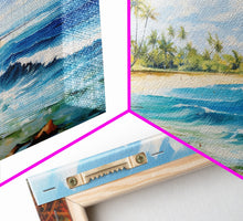 Load image into Gallery viewer, Palm Tree Beach Print, Beach Art, Framed Canvas Art, Original Beach Painting, Palm Tree Poster, Landscape Painting, Tropical Decor