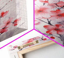 Cargar imagen en el visor de la galería, Cherry Blossom, Japanese Wall Art, Floral Wall Print, Nature Art, Canvas Print, Wall Art, Vertical Art, Modern Home Decor, Gift For The Home