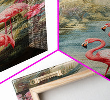 Carregar imagem no visualizador da galeria, Flamingo Art Print, Tropical Wall Art, Palm Trees, Canvas Print, Wall Art, Vertical Print, Modern House Art, Gift For Boss, Bedroom Prints