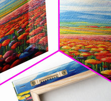 Cargar imagen en el visor de la galería, Flower Farm Wall Art, Tulip Field, Countryside Wall Print, Canvas Print, Wall Art, Vertical Art, Gifts For Grandma, Tiny House Decor