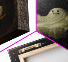 Load image into Gallery viewer, The Happy Playground Ghost, Funny Halloween, Vintage Halloween Canvas, Framed Canvas Print, Cute Wall Art, Ghost On A Swing, Macabre Art