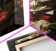 Carregar imagem no visualizador da galeria, Spooky Halloween Art, Floral Skeleton, Framed Canvas Print, Skeletal Art, Halloween Art Print, Halloween Decoration, Halloween Printables