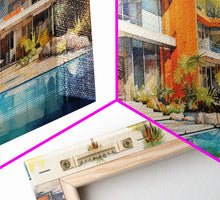 Load image into Gallery viewer, Architecture Print, Mid-century House Art,  Canvas Print, Wall Art, 3 Piece Wall Art, Real Estate Gift, Family Room Art, Entryway Prints