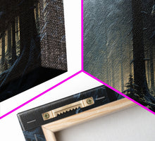 Carregar imagem no visualizador da galeria, 3 Piece Framed Canvas Print Wall Art Set of 3 Emerald Green Mountain Forest Lake Landscape Minimalist Modern Art Nature Wall Decor