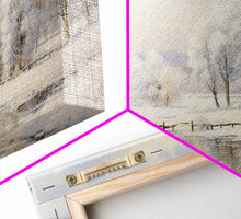 Carregar imagem no visualizador da galeria, 3 Piece Winter Scene, Framed Canvas Prints, Triptych Christmas Painting, Christmas Decor, Winter Art, Christmas Wall art, Xmas Art
