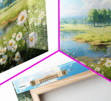 Load image into Gallery viewer, Beautiful Spring Meadow Landscape Painting 3 Piece Set, Spring Centerpiece Art, Original Oil Painting Wall Art, Minimalist Whimsical Decor