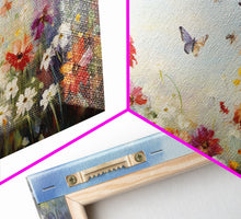 Carregar imagem no visualizador da galeria, Butterly Wall Print, Wildflower Wall Art, Wildflower Meadow, Canvas Print, Set Of 3 Prints, Wall Art, 3 Piece Wall Art, Botanical Art