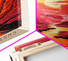 Carregar imagem no visualizador da galeria, Carlsbad Caverns National Park New Mexico Travel Art, National Park Print, Minimalist Travel Art, Midcentury Modern Style Landscape Painting