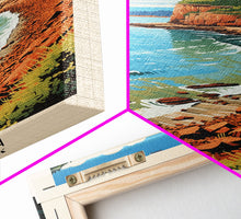 Carregar imagem no visualizador da galeria, Acadia National Park Maine Travel Art, National Park Print, Minimalist Travel Art, Midcentury Modern Style Landscape Painting