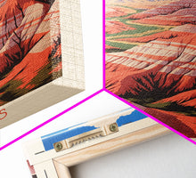 Carregar imagem no visualizador da galeria, Badlands National Park, Framed Wall Art Canvas Print, Travel Poster, South Dakota Travel Art, Roadtrip Decor, Cool Art, Retro State Park Art