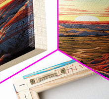 Carregar imagem no visualizador da galeria, Badlands National Park South Dakota Travel Art, National Park Print, Minimalist Travel Art, Midcentury Modern Style Landscape Painting