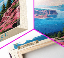 Load image into Gallery viewer, Crater Lake National Park Travel Poster Print, Canvas Print Wall Art, Oregon Travel Art, Midcentury Modern Travel Decor