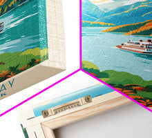 Load image into Gallery viewer, Glacier Bay National Park Travel Poster Art, Canvas Print Wall Art, Alaska Travel Art, Midcentury Modern Travel Decor, MCM Wall Art