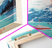 Load image into Gallery viewer, Glacier Bay National Park Alaska Travel Art, National Park Print, Minimalist Travel Art, Midcentury Modern Style Landscape Painting