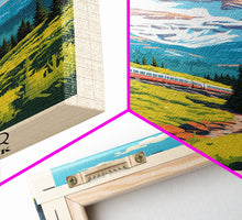 Load image into Gallery viewer, Glacier National Park Montana Travel Art, National Park Print, Minimalist Travel Art, Midcentury Modern Style Landscape Painting