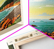 Carregar imagem no visualizador da galeria, Acadia National Park, Panoramic Maine Travel Art, National Park Print, Minimalist Travel Art, Midcentury Modern Style Landscape