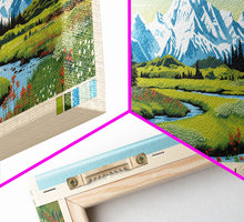 Load image into Gallery viewer, Denali National Park, Panoramic Alaska Travel Art, National Park Print, Minimalist Travel Art, Midcentury Modern Style Landscape