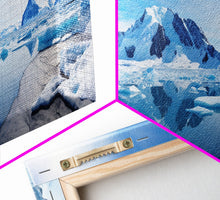 Load image into Gallery viewer, Beautiful Photographic Panoramic of Antarctica, Sunset Photography, Winter Decor, Christmas Deco, Framed Canvas Print, Landscape Photography