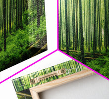 Load image into Gallery viewer, Beautiful Photographic Panoramic of Arashiyama Bamboo Grove Kyoto Japan, Framed Canvas Print, Landscape Photography, Landmark Art