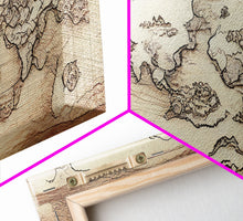Load image into Gallery viewer, RPG World Map Concept Art, Ready To Hang Canvas Print, Panoramic Art, Extra Wide Wall Decor, Cool Mancave Art, D&D, DND