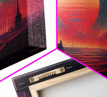 Load image into Gallery viewer, Haunted Sunset, Spooky Halloween Art, Gloomy Wall Decor, 3 Piece Canvas Decor, 3 Piece Wall Art, Ready To Hang Canvas Prints