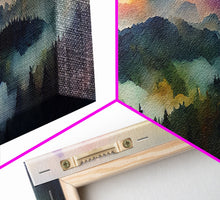 Load image into Gallery viewer, Dramatic Watercolor Sunset Landscape Abstract, Landscape Art, 3 Piece Canvas Decor, 3 Piece Wall Art, Ready To Hang Canvas Prints