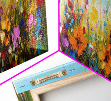 Carregar imagem no visualizador da galeria, Panoramic Wild Flower Mural Canvas Print, Framed Wall Art, Minimalist Decor, Abstract Oil Painting Of Flowers, Floral Art