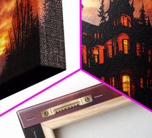 Carregar imagem no visualizador da galeria, 3 Piece Canvas Wall Decor, Ready To Hang Canvas Prints, Victorian Style Haunted House, Spooky Halloween Wall Art Decor