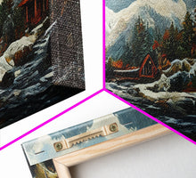 Carregar imagem no visualizador da galeria, A Winter Landscape, Trees In The Fall, Snow Capped Mountains, Gold Rush Prospecting, 3 Piece Wall Art, Ready To Hang Canvas Print