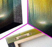 Carregar imagem no visualizador da galeria, Foggy Forest, UFO Sighting, Ready To Hang Canvas Print, Panoramic Art, Scifi Wall Art