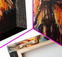 Load image into Gallery viewer, The Battle Angel, Framed Canvas Print, Game Room Art, Panoramic Painting, Panoramic Wall Art, Extra Large Wall Art