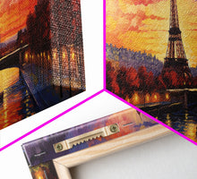 Load image into Gallery viewer, An Evening In Paris, Van Wogh Inspired Eiffel Tower Painting Canvas Print, Retro Modern Paris France Decor
