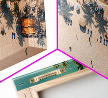 Load image into Gallery viewer, Drone Shot of Bora Bora, Vacation Art, Tropical Beach Photography Framed Canvas Print, Panoramic Bird's Eye View of Paradise